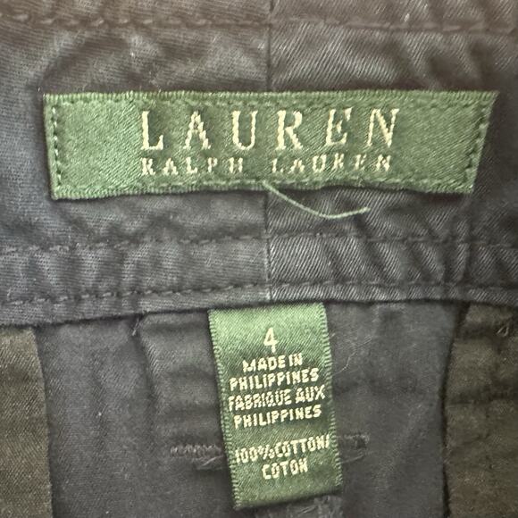 LAUREN RALPH LAUREN Capri Pants Size 4 Navy Blue Silver Buttons Y2K - Picture 6 of 6